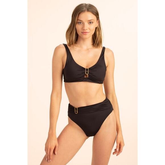 NWT Trina Turk Monaco Keyhole Halter Swim Top Belted Waist Bikini Bottom Size 10 - Picture 1 of 10